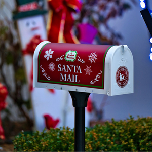 Red Santa Mail mailbox for letters to the North Pole.